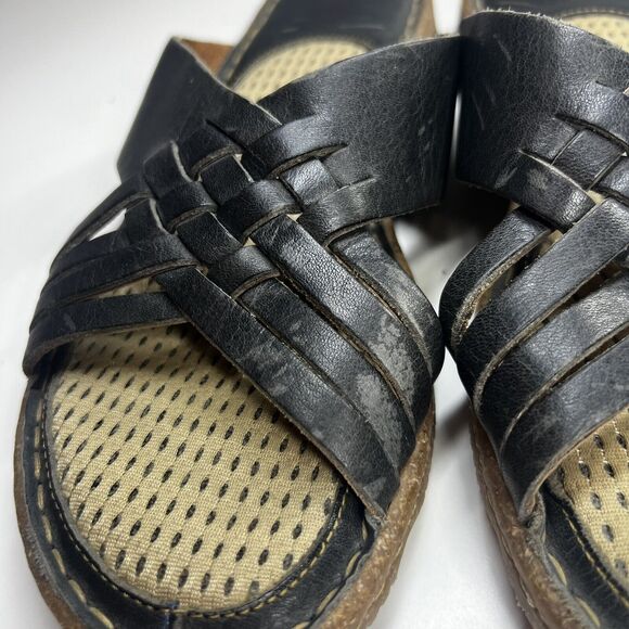 Born Brown Woven Leather Cushioned Slide Sandals US 7 M/W - Picture 5 of 10